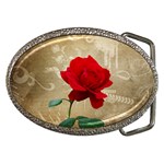 Red Rose Art Belt Buckle