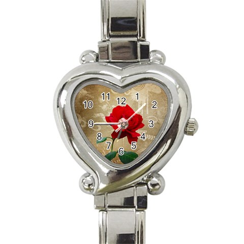 Red Rose Art Heart Italian Charm Watch from UrbanLoad.com Front