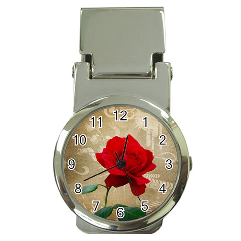 Red Rose Art Money Clip Watch from UrbanLoad.com Front