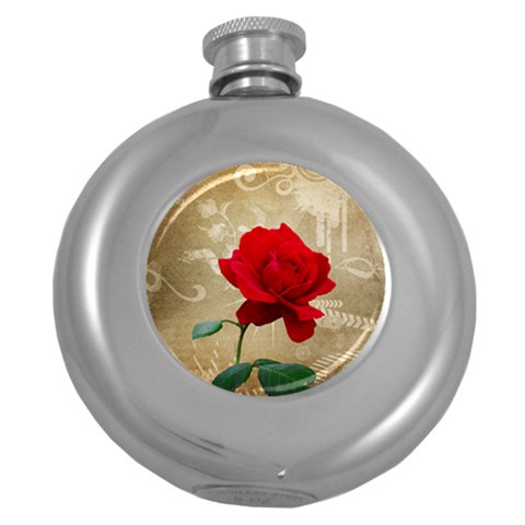 Red Rose Art Hip Flask (5 oz) from UrbanLoad.com Front