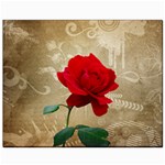 Red Rose Art Canvas 8  x 10 