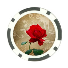 Red Rose Art Poker Chip Card Guard (10 pack) from UrbanLoad.com Front