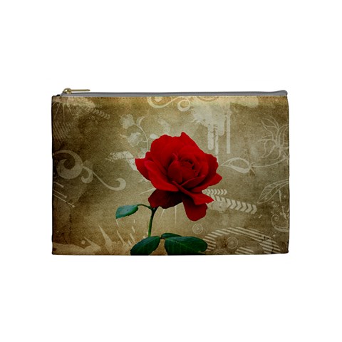 Red Rose Art Cosmetic Bag (Medium) from UrbanLoad.com Front
