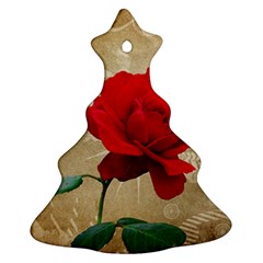 Red Rose Art Christmas Tree Ornament (Two Sides) from UrbanLoad.com Front