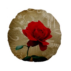 Red Rose Art Standard 15  Premium Round Cushion  from UrbanLoad.com Front