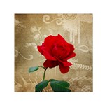 Red Rose Art Small Satin Scarf (Square)
