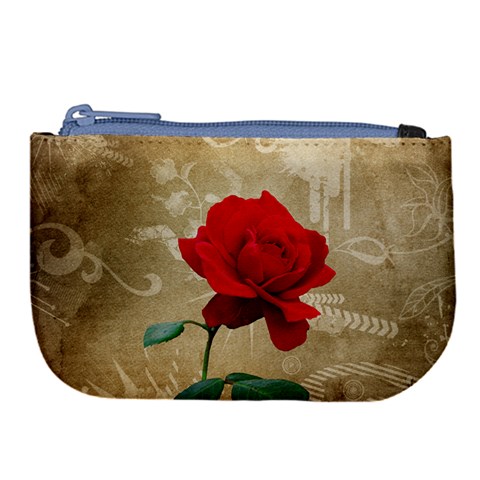 Red Rose Art Large Coin Purse from UrbanLoad.com Front