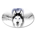 Wolf Moon Mountains Magnet (Oval)