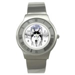 Wolf Moon Mountains Stainless Steel Watch
