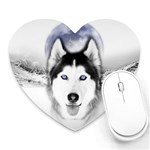 Wolf Moon Mountains Heart Mousepad