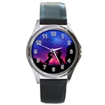 Unicorn Sunset Round Metal Watch