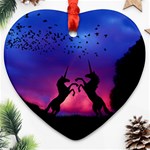 Unicorn Sunset Ornament (Heart)