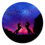 Unicorn Sunset Magnet 5  (Round)