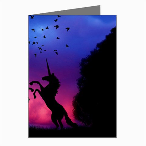 Unicorn Sunset Greeting Cards (Pkg of 8) from UrbanLoad.com Left