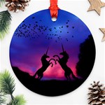 Unicorn Sunset Round Ornament (Two Sides)