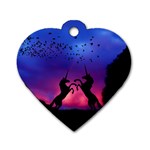 Unicorn Sunset Dog Tag Heart (Two Sides)