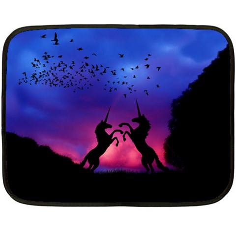 Unicorn Sunset Double Sided Fleece Blanket (Mini) from UrbanLoad.com 35 x27  Blanket Front