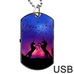 Unicorn Sunset Dog Tag USB Flash (One Side)