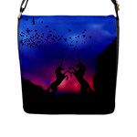 Unicorn Sunset Flap Closure Messenger Bag (L)