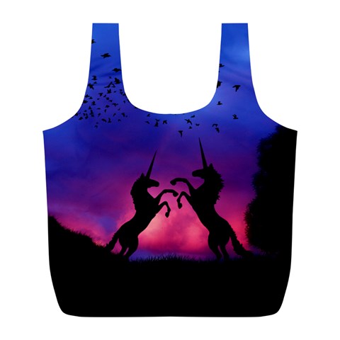 Unicorn Sunset Full Print Recycle Bag (L) from UrbanLoad.com Back