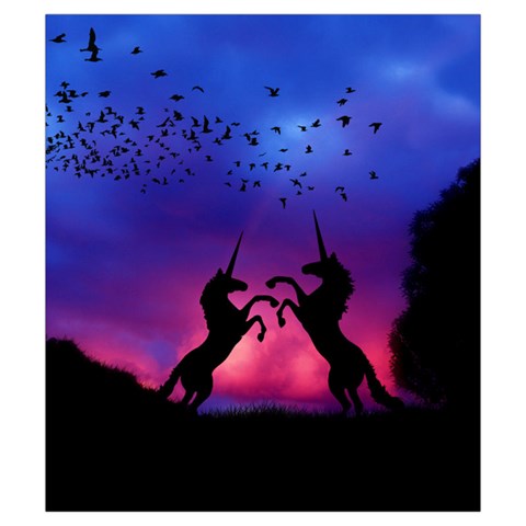 Unicorn Sunset Drawstring Pouch (Small) from UrbanLoad.com Front