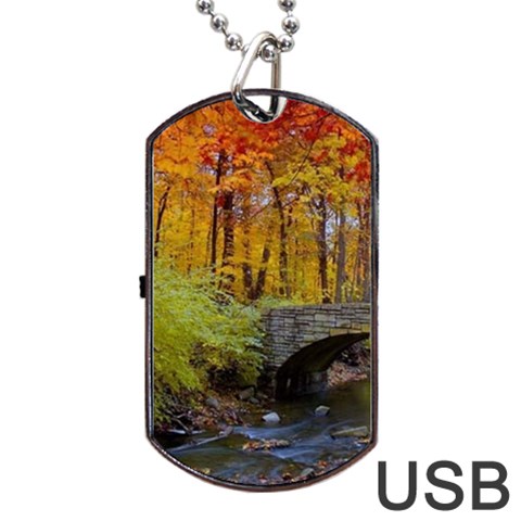 Stone Country Bridge Dog Tag USB Flash (Two Sides) from UrbanLoad.com Front