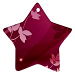 Pink Flower Art Star Ornament (Two Sides)