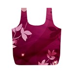 Pink Flower Art Full Print Recycle Bag (M)