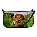 Puppy In Grass Shoulder Clutch Bag