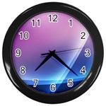 Purple Blue Wave Wall Clock (Black)