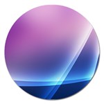 Purple Blue Wave Magnet 5  (Round)