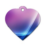 Purple Blue Wave Dog Tag Heart (One Side)