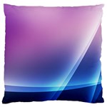Purple Blue Wave Large Flano Cushion Case (One Side)