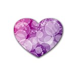 Purple Bubble Art Rubber Coaster (Heart)