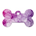 Purple Bubble Art Dog Tag Bone (One Side)