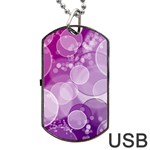 Purple Bubble Art Dog Tag USB Flash (One Side)