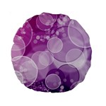 Purple Bubble Art Standard 15  Premium Round Cushion 