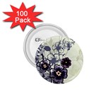 Purple Flower Art 1.75  Button (100 pack) 