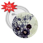 Purple Flower Art 2.25  Button (100 pack)