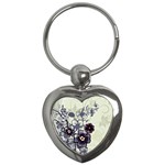 Purple Flower Art Key Chain (Heart)