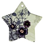 Purple Flower Art Star Ornament (Two Sides)
