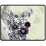 Purple Flower Art Double Sided Fleece Blanket (Medium)