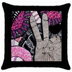 Peace Hand Art Throw Pillow Case (Black)