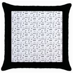 Music Notes Background Wallpaper Throw Pillow Case (Black)