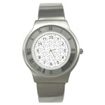 Music Notes Background Wallpaper Stainless Steel Watch
