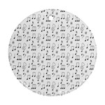 Music Notes Background Wallpaper Round Ornament (Two Sides)