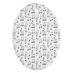 Music Notes Background Wallpaper Oval Ornament (Two Sides)