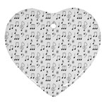 Music Notes Background Wallpaper Heart Ornament (Two Sides)