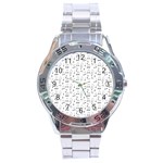 Music Notes Background Wallpaper Stainless Steel Analogue Watch