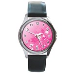 Valentines Flowers Round Metal Watch